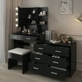 thumbnail image 4 of Ktaxon Makeup Vanity with 8 Drawers&Charging Station, Vanity Desk with 3 Color Light, Vanity Table Set w/ Drawer Dresser, Black, 4 of 11