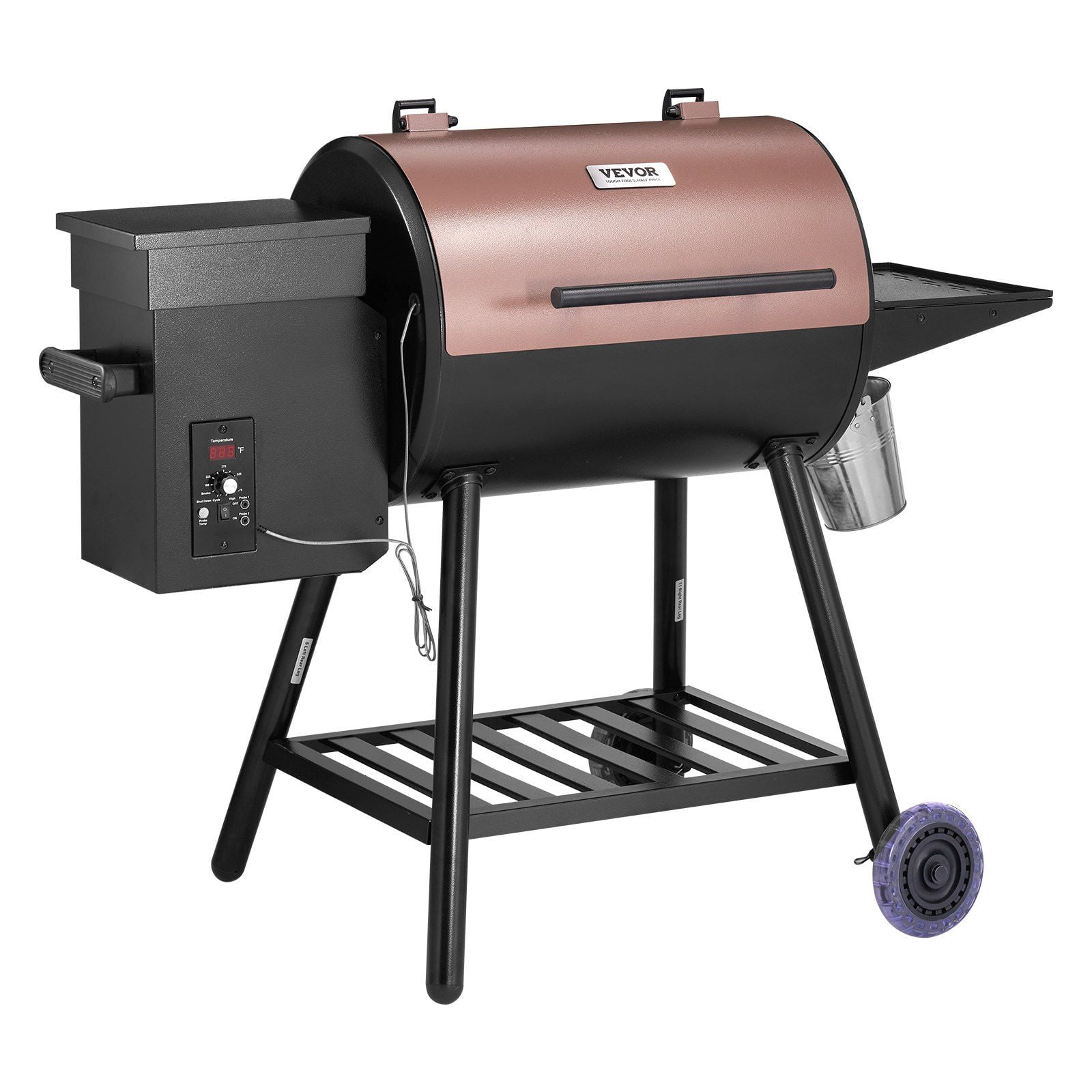 All-in-One Wood Pellet Grill and Electric Smoker 8 BBQ Functions, Spacious 456 Square Inch Cooking Surface, Equipped with Digital Thermostat and Food Probe, 500°F Max Heat, in Black