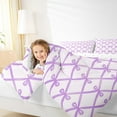 thumbnail image 4 of Manfei Princess Dreamy Bow Bedding Comforter Set for Kid, Purple Bow-tie Twin Comforter Sets, Kawaii Cartoon Bow Reversible Bedding Set, Luxury Bedroom Decor, 2 Pieces, 4 of 8