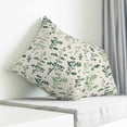 thumbnail image 4 of Throw Pillow Covers 24x24 Inch, Sage Green Botanical Decorative Pillow Cases for Couch Sofa Bed, Rustic Country Spring Floral Summer Leaf Cotton Linen Square Home Decor Pillowcases, 4 of 7