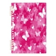thumbnail image 2 of Wirebound Notebook Hardcover Spiral Notebooks Pink Tie-dye with Butterflies, 60 Pages, 80 GSM, 5.7 x 8.3in, 2 of 7