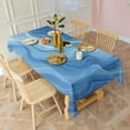 thumbnail image 3 of Blue White Tie Dye Swirl Pattern Rectangle Tablecloth 60"x120",Waterproof Polyester Rectangle Table Cloth, Wipeable Spillproof Polyester Tablecloth for Dining, Camping, Indoor and Outdoor, 3 of 6