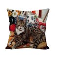 thumbnail image 1 of Cute cat pet linen pillowcase pillow pillowcase, 1 of 6