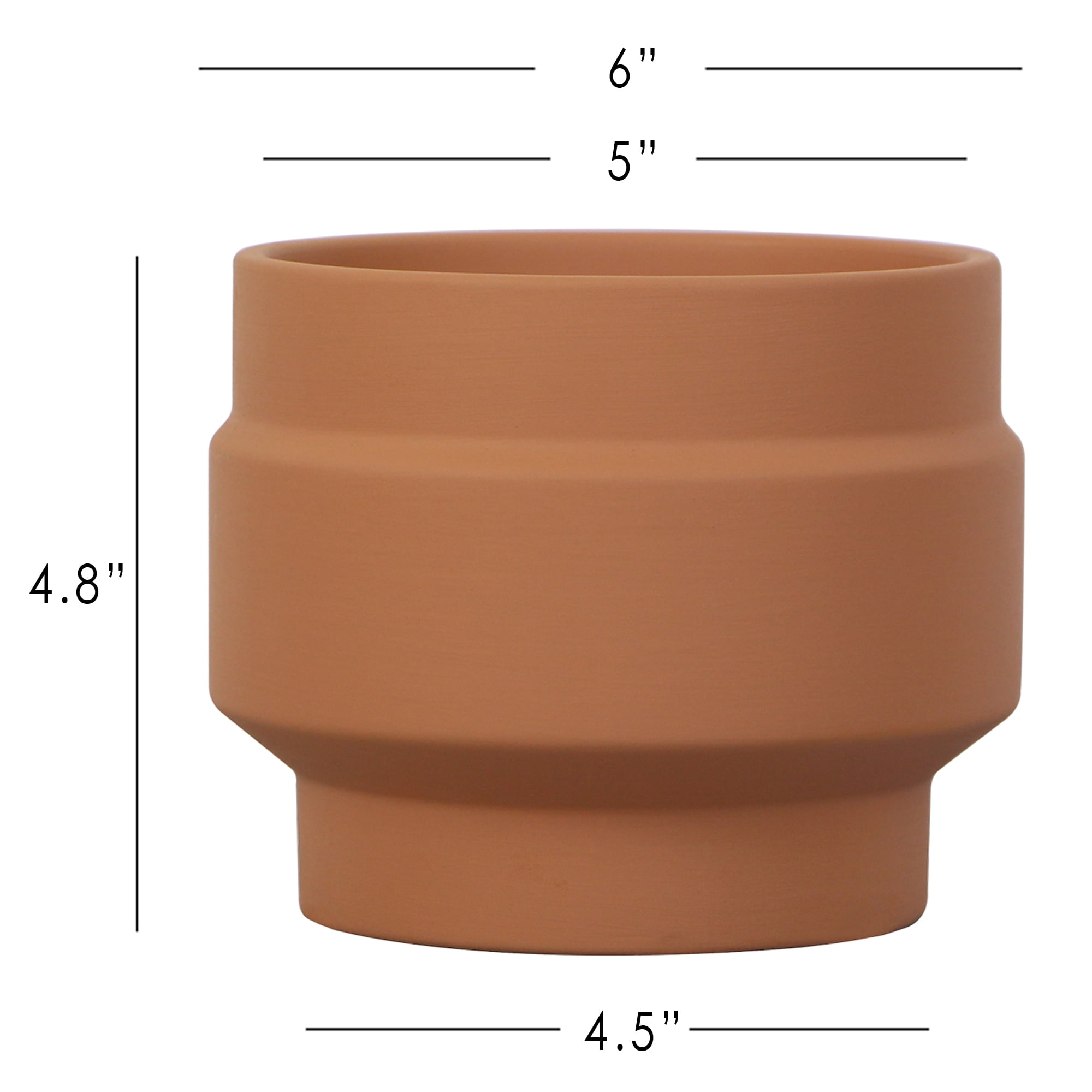 Mainstays 6in Spire Terra Round Planter, Terracotta