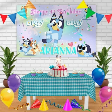 Bluey Bingo Disney Bb Birthday Banner Personalized Party Backdrop Decoration 60 x 44 Inches