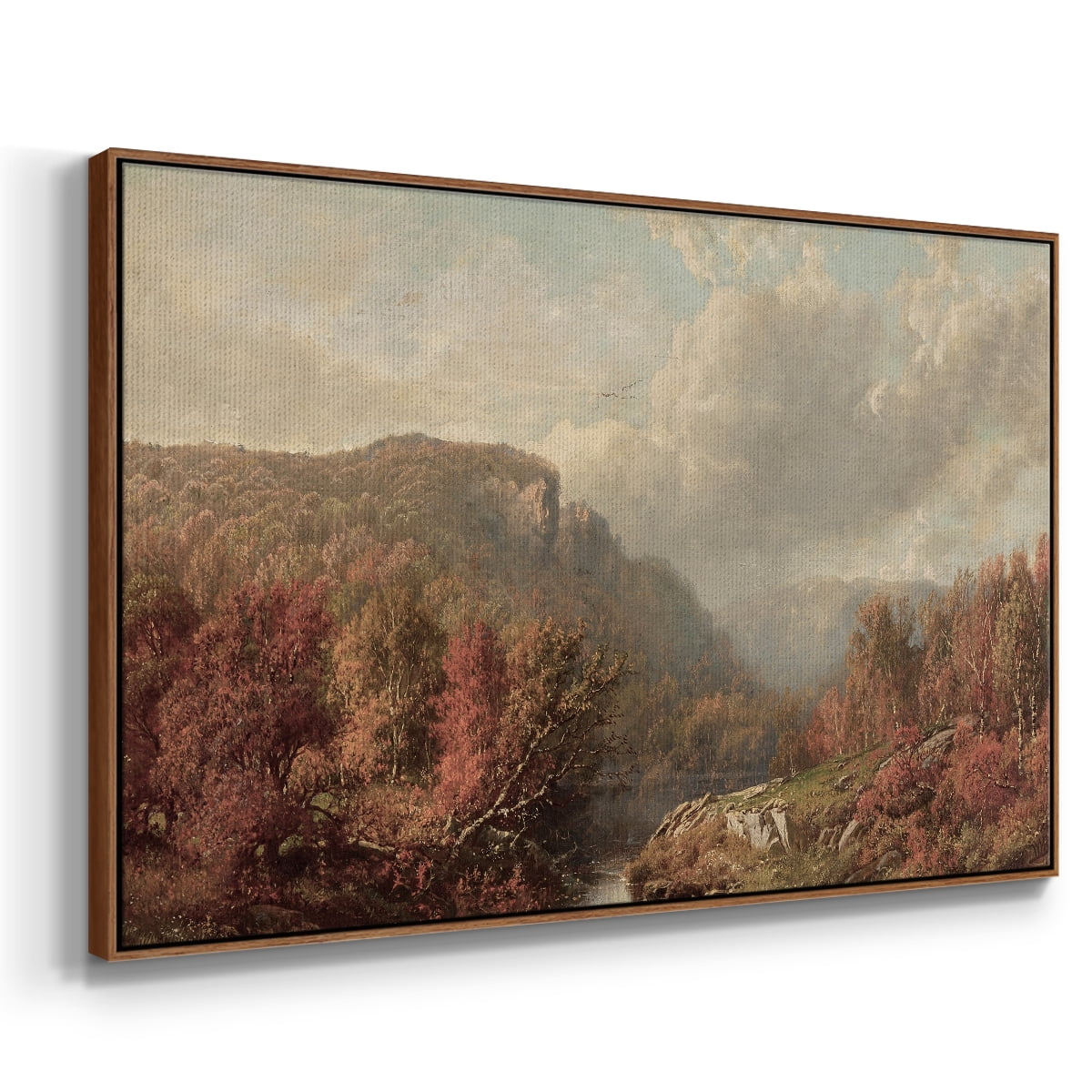 Vintage Landscape-CCCXI By Wexford Home Framed in Walnut Wood Gallery Wrapped Canvas 17 in. x 25 in.