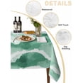 thumbnail image 2 of Green Coastal Beach Table Cloth, Modern Oil Painting Nautical Waterproof Tablecloth for Square Tables, Reusable Washable Fabric Table Cover for Restaurant Kitchen Dining Tables 54"x54", 2 of 6