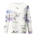 thumbnail image 5 of Ounisa Women's Crewneck Sweatshirts Floral Graphic Printed Pullover Tops Casual Loose Lightweight Long Sleeve Sweat Shirt, 5 of 5