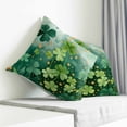 thumbnail image 3 of St. Patrick's Day Pillow Covers 16x16 Inch Decorative Throw Pillow Cover, Lucky Shamrocks Gradient Green Leaves Rustic Sofa Pillowcases Accent Cushion Case Home Decor Bedroom Living Room, 3 of 6