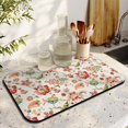 thumbnail image 3 of Washable Rubber Colorful Floral Dish Drying Mats for Kitchen Counter Home Large Coffee Bar Pad Accessories and Decor for Utensils Stemware 19.5''x12'', 3 of 7