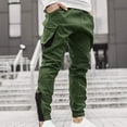 thumbnail image 3 of qolati Men's Casual Cargo Pants Athletic Elastic Waist Hiking Joggers Pants Outdoor Classic Fit Workout Sweatpants, 3 of 7