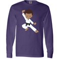 thumbnail image 3 of Inktastic African American Boy, Black Belt, Karate Pose Long Sleeve T-Shirt, 3 of 5