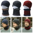 thumbnail image 3 of Winter Beanie Hats Scarf Set Warm Knit Hats Skull Cap Neck Warmer with Thick Fleece Lined Winter Hat & Scarf for Women Mens, for Skiing, 3 of 9
