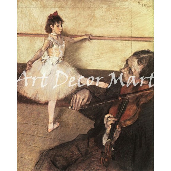 Portrait of a Dancer at Her Lesson - CANVAS OR FINE PRINT WALL ART