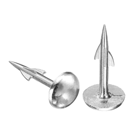 Uxcell 100 Pack Upholstery Nails, 8x17.8mm Upholstery Tacks Furniture Tacks Round Head Decorative Tack with Barb for Sofas Beds DIY Project, Silver