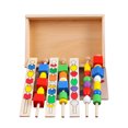 thumbnail image 1 of juego de cuentas de madera con cuerda, cuentas de cuerda de colores, juguetes Montessori, juguetes para niños, 1 of 4