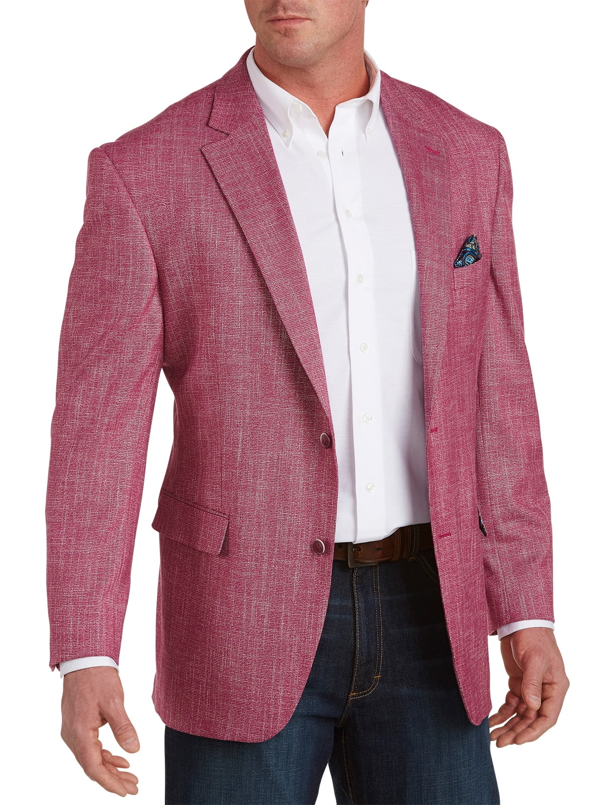 Blue Oak Hill by DXL Big and Tall Textured Tic Weave Sport Coat 