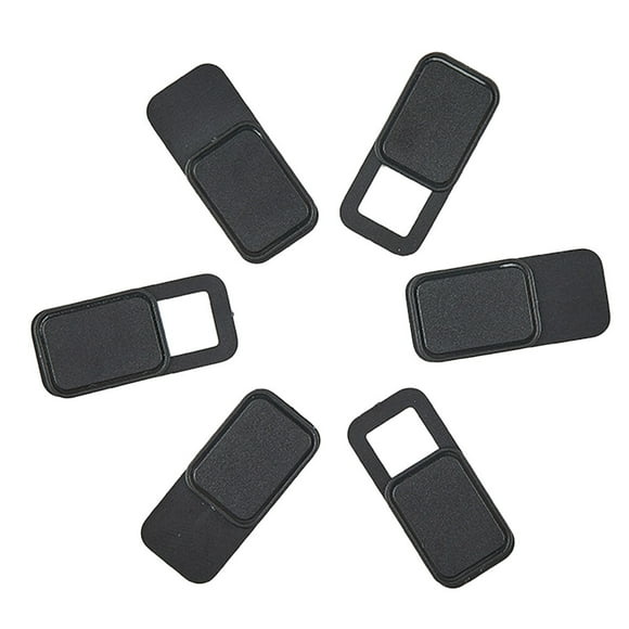 KAKOWELY 6 Pcs Couvercle de Caméra Web en Métal Ovale, Curseur de Caméra, Protection de la Vie Privée pour Ordinateur Portable, Tablette, Téléphone (Noir), 0.75x"X0.35"X0.03 Pouces