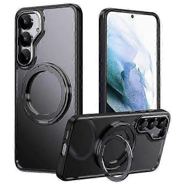 Funda para Samsung Galaxy S25 compatible con MagSafe TPU + Acrílico + Soporte metálico Acabado mate