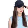 thumbnail image 1 of Fashion Adjustable Baseball Hat Wigs Hair Heat Resistant Hairpiece Hat Natural Looking Headwear for Women Quick Styles Natural Black, 1 of 4