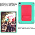 thumbnail image 6 of FIEWESEY Case for iPad 10th Generation 10.9 inch 2022,Heavy Duty with Shoulder Strap Soft Silicone&Hard Back Hybrid Shockproof Kids Friendly Case for 10.9 inch iPad 10th Generation (Green/Pink), 6 of 6