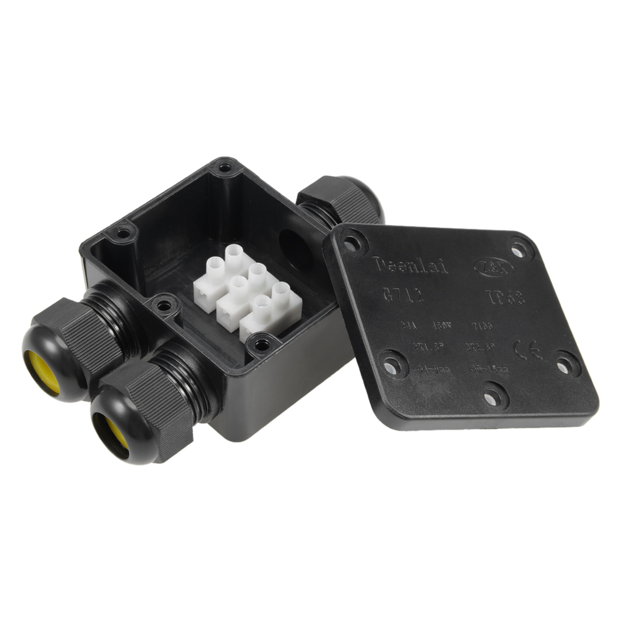 Details about   Plastic Waterproof IP68 Outdoor 2 Way Junction Box with Terminal Black 