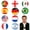 2PCS Argentina, variant on Portugal Flag Pin Round 1 Inch,Lapel Pins Souvenir Badge for Hat Clothes Backpack,County Flag Brooch Accessories Party Favors,Patriotic Pin Accessories for Men/Women