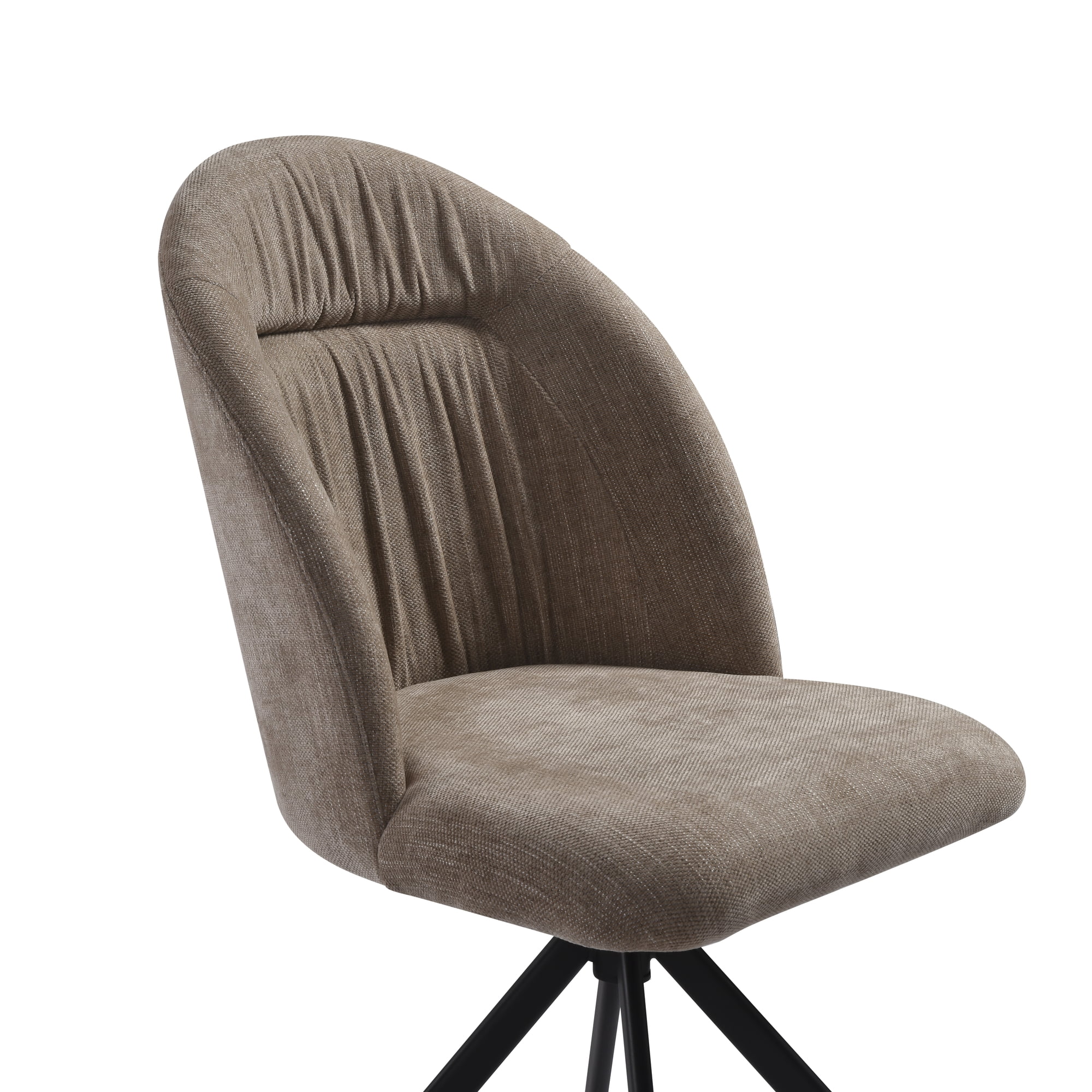Hallie Contemporary Swivel Curved Back Almond Upholstered Dining Chair - Set of 2