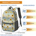 thumbnail image 3 of Sunflower and Daisy Blue Pattern 17" Waterproof Oxford School Backpacks for Teens, S-Shape Padded Straps, for School, Travel, Hiking, Camping, 3 of 5