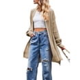 thumbnail image 1 of Cárdigan de Mujer, Estilo Oversize, Abierto por Delante Caqui M, 1 of 10