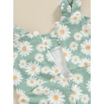 thumbnail image 5 of Mevireiy Baby Girls Daisy Floral Jumpsuit Sleeveless Halter Bell Bottom Overalls Pants, Green, 12-18 Months, 5 of 7