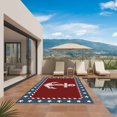 thumbnail image 3 of Nautical Anchor Outdoor Rug for Patio/Deck/Porch, Non-Slip Large Area Rug 3 x 5 Ft, Red Navy Blue Coastal Stars Ocean Indoor Outdoor Rugs Washable Area Rugs, Reversible Camping Rug Carpet Runner, 3 of 8