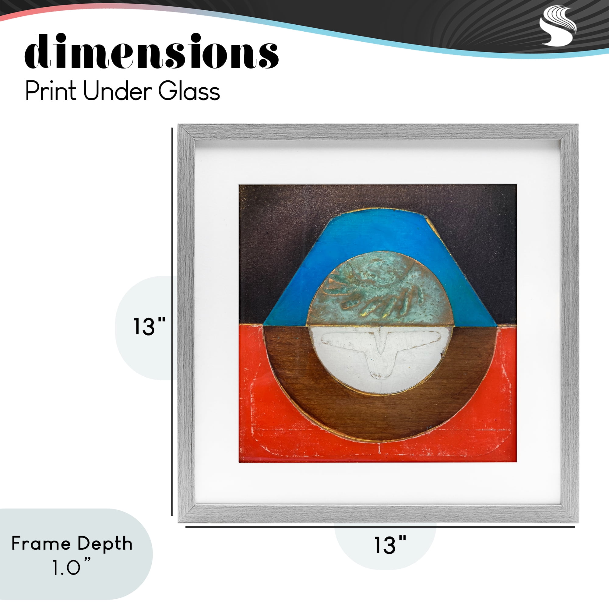 Stupell Industries Round Rustic Symmetry Gray Framed Print Under Glass, design by Matthew Finger