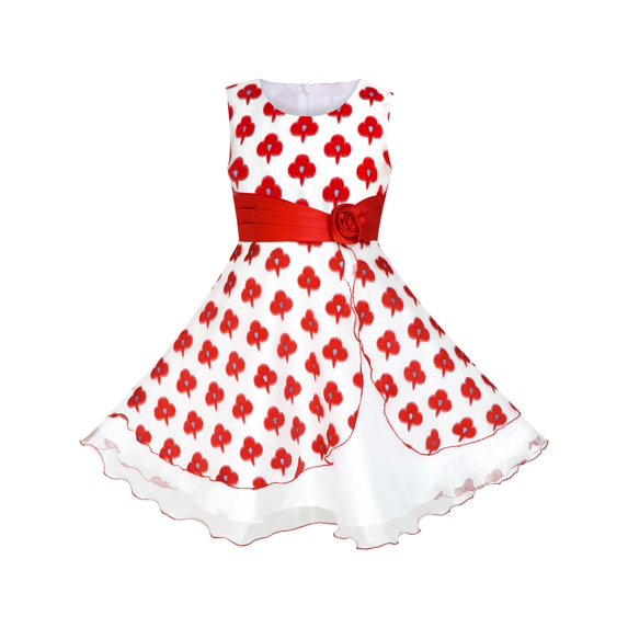 Flower Girls Dress Burgundy Wedding Party Pageant 6 Years