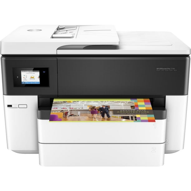 verontschuldiging Storing Verklaring HP OfficeJet Pro 7740 Wide Format All-In-One Color Inkjet Printer - White -  Walmart.com