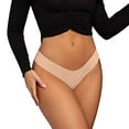 thumbnail image 2 of Women Seamless Hipster Cheeky Bikini No Show Underwear Sexy Stretch V-Waist Hipster Wavy Sides Invisible Panties, 2 of 5