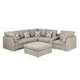thumbnail image 5 of Amira Beige Fabric Reversible Sectional Sofa with USB Console and Ottoman, 5 of 5