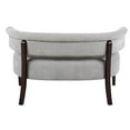 Jared Roll Arm Tufted Bench Settee, Silver Grey