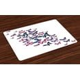 thumbnail image 1 of Ambesonne Navy and Blush Place Mats Set of 4, Many Butterflies, Standard Size, Violet Blue Pink, 1 of 4