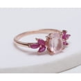 thumbnail image 3 of Pretty Rose Quartz Wedding Ring - 925 Sterling Silver Ring - Lovely Quatz and Ruby Gemstone Jewelry Ring - Wonderful Gift Her, 3 of 6