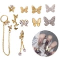 thumbnail image 1 of 10PCS Nail Charm Fashion Butterfly Chain Nail Gem Nail Rhinestone Nail Jewelry, 1 of 7