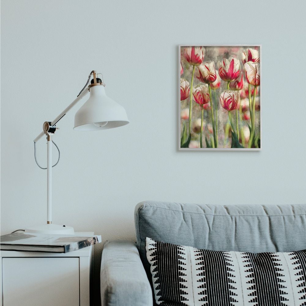 Stupell Industries Spring Tulips in Flower Field Pink White Designed by Ziwei Li
