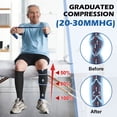 thumbnail image 3 of beister Open Toe Compression Socks 20-30mmHg - Medical Anti-Embolism for Post-Surgery & Diabetic Care, Knee-High for Women & Men, Black (2 Count), 3 of 8