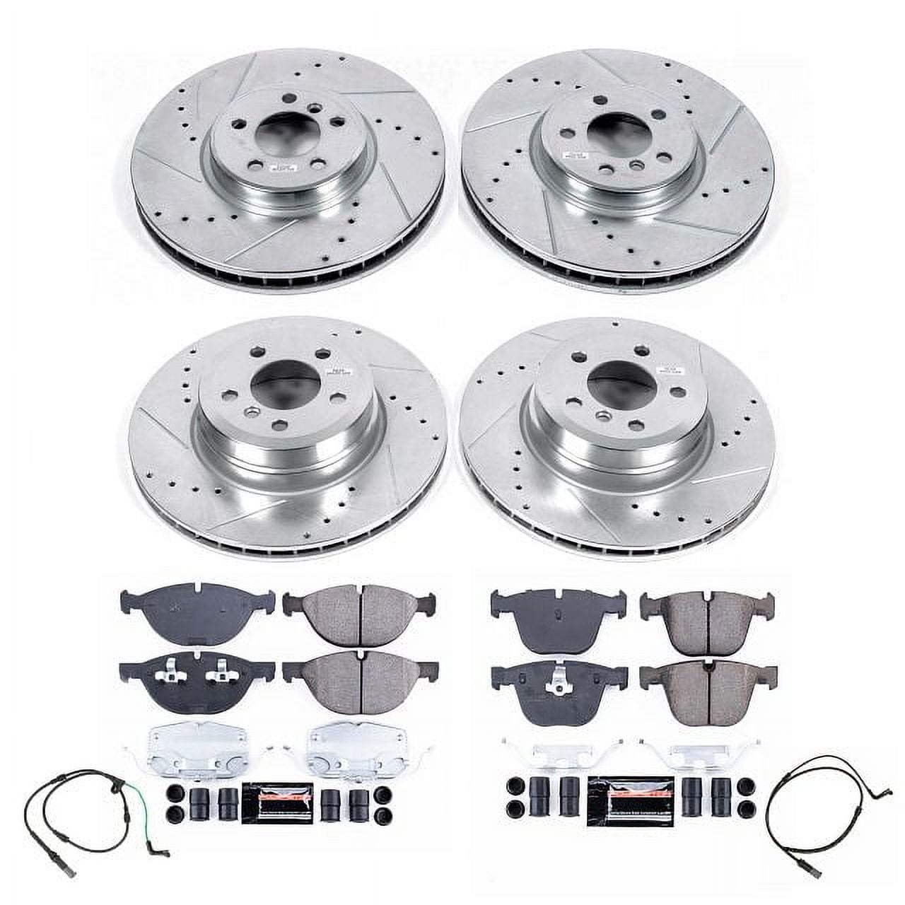 PowerStop Front and Rear Z23 Evolution Sport Carbon-Fiber Ceramic Brake Pad and Drilled & Slotted Rotor Kit Fits: BMW Select Models K8884
