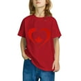 thumbnail image 4 of THDHVS Girls Summer T-Shirts,Girls Short Sleeve Heart Print T-Shirts Casual Cotton Tee Tops Blouse Red 9-10 Years, 4 of 7
