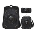 thumbnail image 1 of Disketp Ornate Dark Skull Book Mochila Estampada de Gran Capacidad con Lonchera y Estuche, Set de 3 Piezas para Estudiantes, 1 of 7