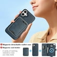 thumbnail image 3 of Allytechgroup 3 In 1 Magnetic iPhone 16e Case with Detachable Wallet & Card Holder, Compatible with Mag-safe PU Leather Folio Cover RFID Protection Phone Case for Apple iPhone 16e,Blue, 3 of 7