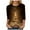 Bronze, variant on TTUHYWXI 3/4 Length Sleeve Womens Tops Christmas Loose Fit Crewneck T Shirts Cute Solid Three Quarter Length Tunic Tops (Bronze, XXL)