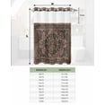 thumbnail image 6 of No Hook Shower Curtain with Snap in Liner, Retro Flower Art Carving Textures in Egyptian Style Hotel Shower Curtains for Bathroom, Washable Shower Curtain Liner Set with Mesh Top Window, 66"x72", 6 of 6