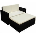 thumbnail image 1 of vidaXL 2 Piece Garden Lounge Set with Cushions Poly Rattan Black, 1 of 5